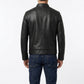 M00102 Men's Premium Black Genuine Leather Jacket – Classic Stand Collar Zip-Up