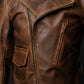 MMJ15 Men's Captain America The First Avengers Distressed Brown Army Style Biker Jacket