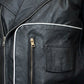 MMJ19 Men's Grease 2 John Travolta T Birds Black Real Leather Biker Jacket