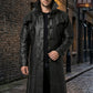Men’s Captain Full Length Van Helsing Real Leather Jacket Coat C017