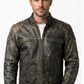 M006 Men's Antique Vintage Cafe Racer Distress Black Biker Retro Army Jacket