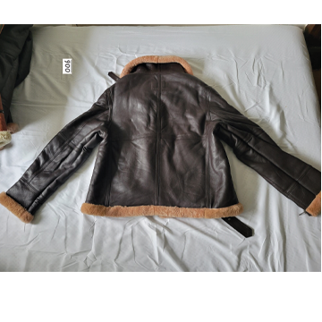 Men Flying Aviator Shearling Real Leather Jacket  Brown