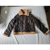 Men Flying Aviator Shearling Real Leather Biker Winter Jacket Brown