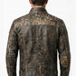 M006 Men's Antique Vintage Cafe Racer Distress Black Biker Retro Army Jacket