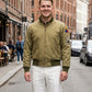 MCJ01 Fury Brad Pitt Tanker Style WWII US Military Khaki Real Cotton Jacket For Men's