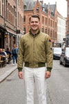 MCJ01 Fury Brad Pitt Tanker Style WWII US Military Khaki Real Cotton Jacket For Men's