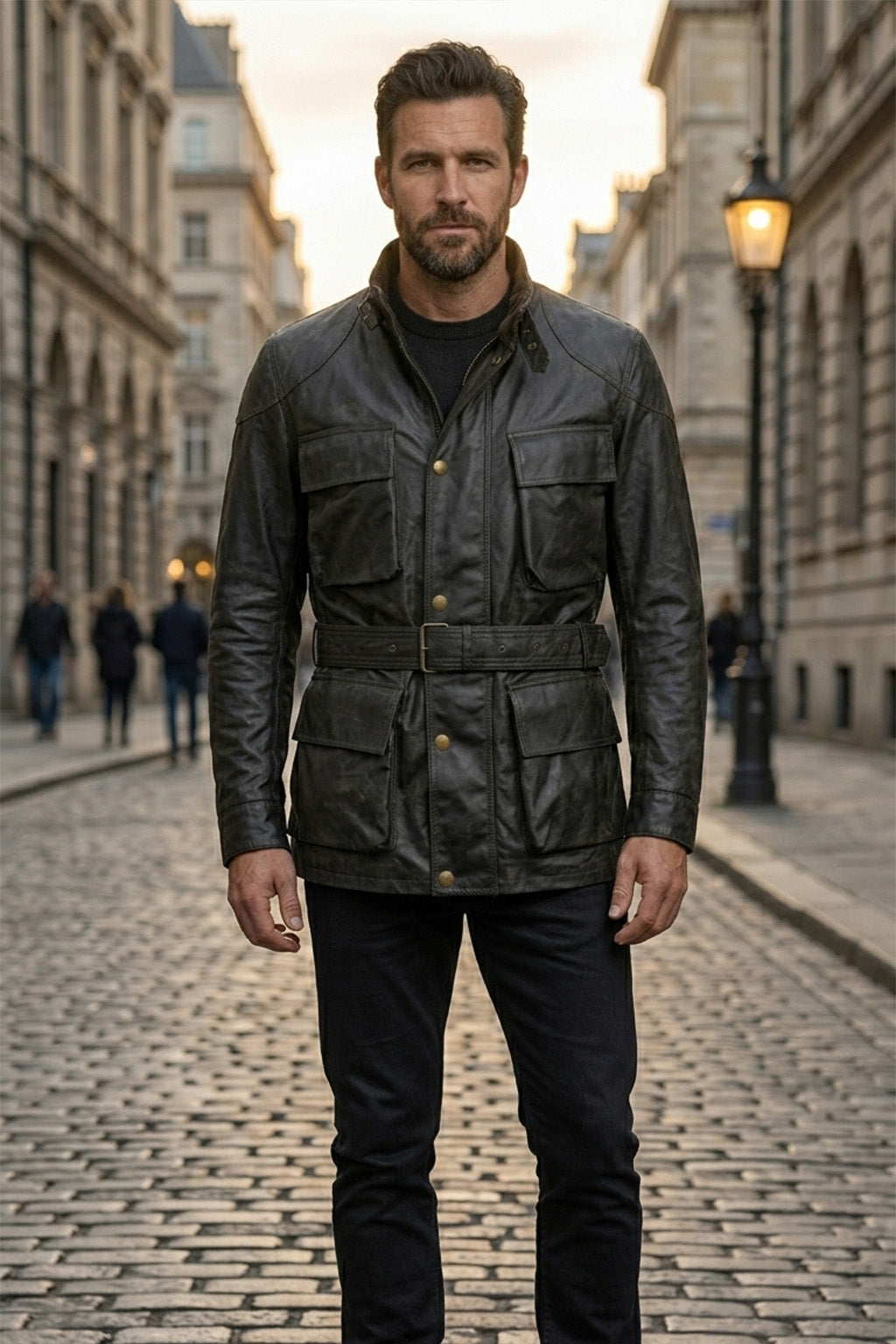 MMJ11 The Dark Knight Rises Black Bane Coat Real Leather
