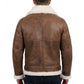 B002 B3 Brown Shearling Coat WWII Bomber Sheep Leather Aviator Shearling Fur Army Style Jacket For Men