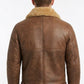 B002 Vintage Brown Leather Flight Jacket - Shearling Trim Bomber