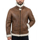 B002 B3 Brown Shearling Coat WWII Bomber Sheep Leather Aviator Shearling Fur Army Style Jacket For Men