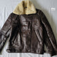 B003 RAF B3 Men Brown Real Shearling Fur Sheep Leather Army Jacket Small - Clearance End Sale 2024