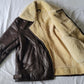 B003 RAF B3 Men Brown Real Shearling Fur Sheep Leather Army Jacket Small - Clearance End Sale 2024