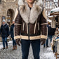 B008 HoL Original Brand Hood Warm Brown Sheep Leather Men's Jacket