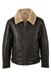 B011 RAF Aviator Brown Real Shearling Fur Cockpit Men's Jacket