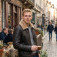 B011 RAF Aviator Brown Real Shearling Fur Cockpit Men's Jacket
