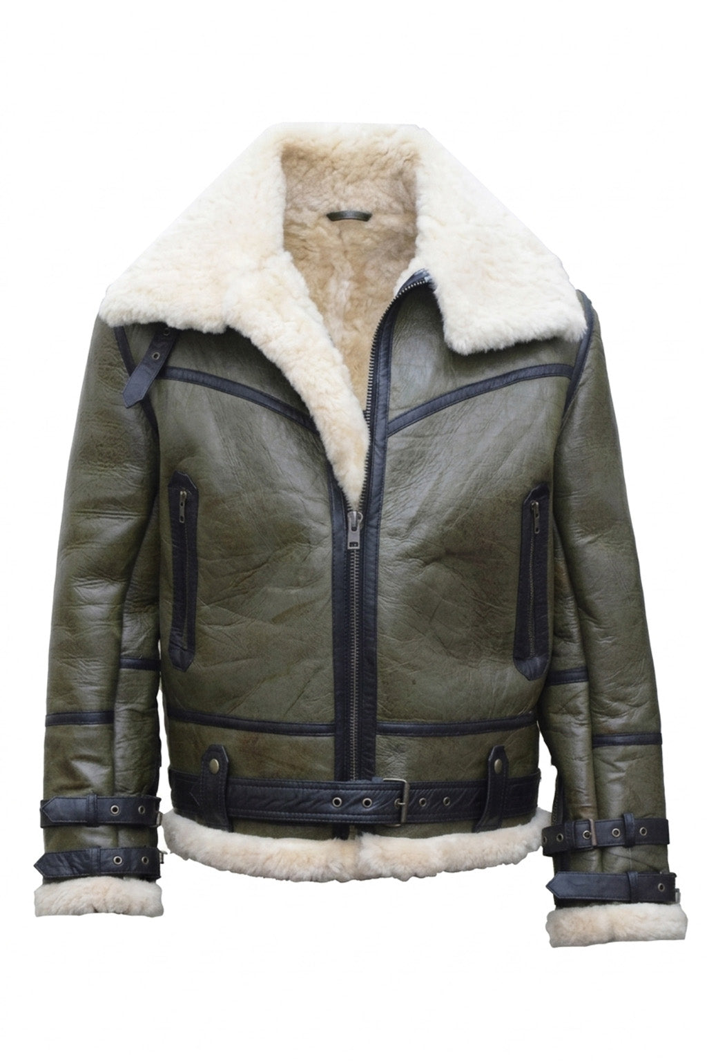 B013 HoL RAF B3 Men's Aviator WWII Genuine Green Winter Jacket