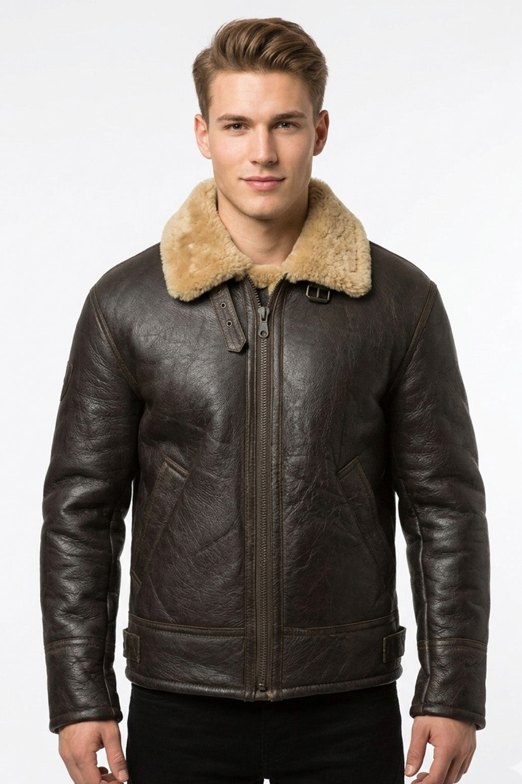 Men's B018 Aviator B3 Real Leather Shearling Sheepskin Jacket | Sale