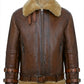 B021 Men's Real Shearling Sheepskin Leather Pilot Aviator Flying Jacket