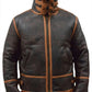 B022 RAF Brown Shearling Winter Fashion Bomber Aviator Jacket