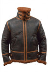 B022 RAF Brown Shearling Winter Fashion Bomber Aviator Jacket