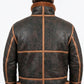 B022 RAF Brown Shearling Winter Fashion Bomber Aviator Jacket
