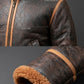 B022 RAF Brown Shearling Winter Fashion Bomber Aviator Jacket