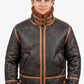 B022 RAF Brown Shearling Winter Fashion Bomber Aviator Jacket