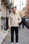B028 Men Real Leather Fur Shearling Jacket White