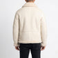 B028 Men Real Leather Fur Shearling Jacket White