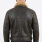B029 Men Real Leather Aviator Jacket with Fur Collar and Belted Waist