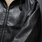 B031 Men Real Leather Aviator Jacket - Black Sheep Shearling Fur Collar