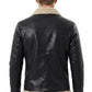 B031 Men Real Leather Aviator Jacket - Black Sheep Shearling Fur Collar