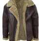B034 B3 Flight Bomber Brown Aviator Army Style Real Leather Jacket