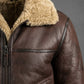 B034 B3 Flight Bomber Brown Aviator Army Style Real Leather Jacket