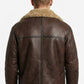 B034 B3 Flight Bomber Brown Aviator Army Style Real Leather Jacket