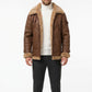 B035 Men B3 Real Leather Aviator Bomber WW11 Shearling Jacket Black & Brown