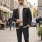 B035 Men B3 Real Leather Aviator Bomber WW11 Shearling Jacket Black & Brown