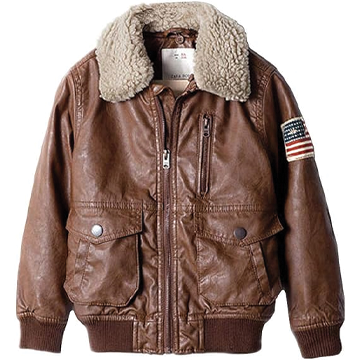 A002 Men's Real Leather Flight Bomber Aviator Jacket  Brown with Removable Fur Collar