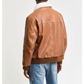 A003 Men Real Leather Classic Coat Cocoa Brown Army Classic Aviator Jacket Fur Collar