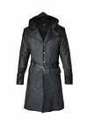 C019 Assassins Creed Men's Grey Syndicate Jacob Frye Trench Real Leather Wool Coat