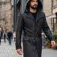C019 Assassins Creed Men's Grey Syndicate Jacob Frye Trench Real Leather Wool Coat