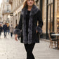 F001 HoL Brand Women's Real Black Suede Leather Coat