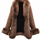 F002 HoL Women's Real Brown Real Sheep Shearling Fur Coat-Medium-Clearance Sale 2024