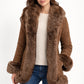 F002 HoL Women's Real Brown Real Sheep Shearling Fur Coat-Medium-Clearance Sale 2024