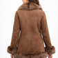 F002 HoL Women's Real Brown Real Sheep Shearling Fur Coat-Medium-Clearance Sale 2024