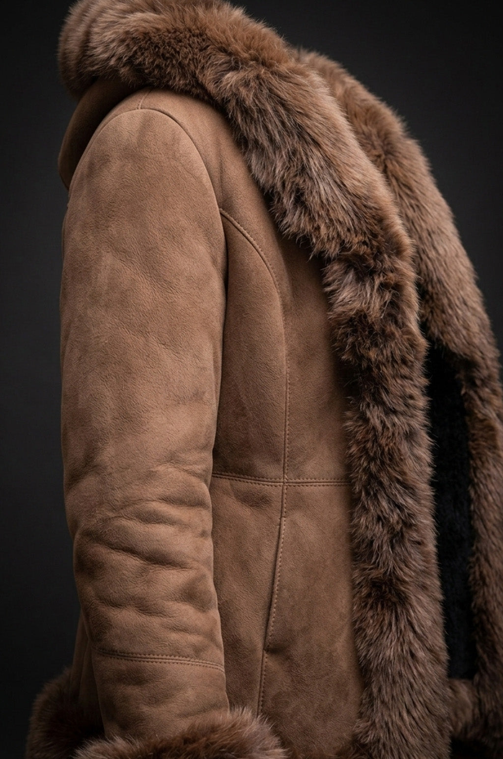 F002 HoL Women's Real Brown Real Sheep Shearling Fur Coat-Medium-Clearance Sale 2024
