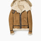 F007 Women's Suede Genuine Leather Stylish Detachable Hood Jacket