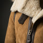 F007 Women's Suede Genuine Leather Stylish Detachable Hood Jacket