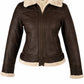 F010 Women's Hooded Bomber B3 Aviator RAF Genuine Fur Sheepskin Leather Jacket
