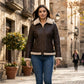F010 Women's Hooded Bomber B3 Aviator RAF Genuine Fur Sheepskin Leather Jacket